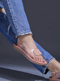 Shoetopia Embellished Peach Flat Sandals For Women & Girls /Eu37,Pink,4,B0DK74K1K5