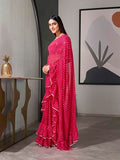 Womanista Womens Leheriya Poly Georgette Saree (Ti5103A_Pink)