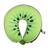 Futaba Fruit Cut U Shaped Travel Cotton Pillow Kiwi