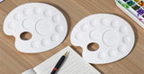 Eclet Large Elliptical Paint Palette Pack of 2, 12 Compartments Paint Mixing Tray for Watercolor, Plastic Colour Palette for Art