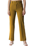 Kotty Women Solid Polyester Blend Dijon Brown Trouser (Dijon Brown,30)