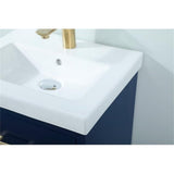 Elegant Decor Boise 18 Solid Wood And Mdf Bathroom Vanity In Blue