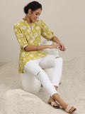 Libas Women'S Cotton Floral Regular Kurti (29614 Yellow Yellow 2Xl