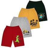 Kyda Kids Boys Cotton Printed Regular Fit Shorts -Multicolor (Pack Of 4) (9 Years - 10 Years, Combo 3)