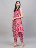 Gosriki Women'S Rayon Blend Straight Printed Kurta With Pant & Dupatta (Ball-Pink-Rkg-Gs_L_Pink_Large),Pink,,B0CT3KTQ47