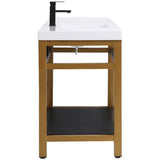Elegant Decor Raya 48 Single Resin Top Metal Bathroom Vanity In Gold And Black