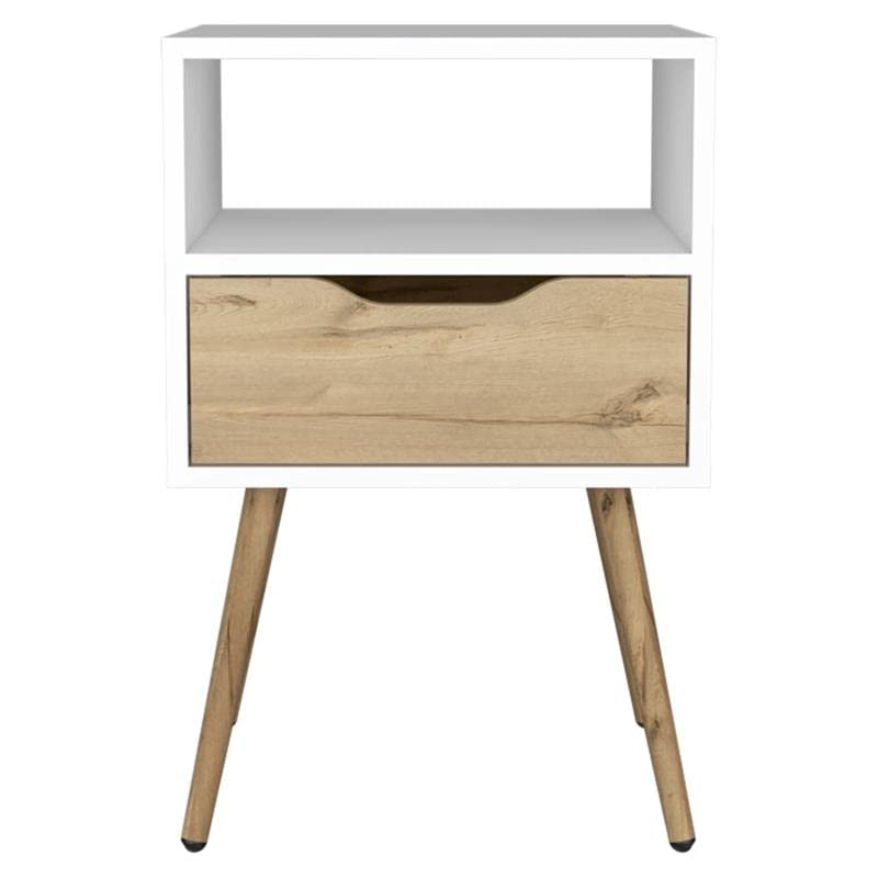 Otom Nightstand -Bedroom -White / Light Oak