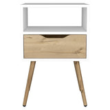 Otom Nightstand -Bedroom -White / Light Oak