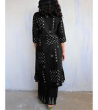 Gosriki Women'S Rayon Viscose A-Line Printed Kurta With Palazzo (Chaurya Black-Gs_Xl_Black_X-Large),Black,,B0FDBFMF3Y