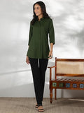 Libas Women'S Self Design Straight Tunic Shirt (58203_Green Xs)