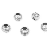 40pcs Hope Beads Large Hole Round Bead (4.5mm Hole) Antique Silver