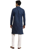 Sojanya (Since 1958 Men'S Cotton Blend Navy Blue & Black Printed Only Long Kurta Navy Blue & Black Xl