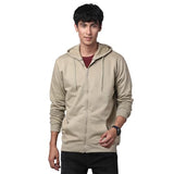 Adro Mens Cotton Solid Zipper Hoodie Sweatshirts (Zh23-Pln-Be_Beige_S)