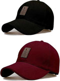 Selloria A Brand Soft Cotton Adjustable Unisex Cap For Men And Women Freesize Baseball Caps (Pack Of 2) (Maroon Black)