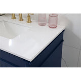 Elegant Decor Indoor Modern Under Sink Bathroom Fixtures Storage Organizer Cabinet 36 Inch Single Bathroom Vanity - Blue