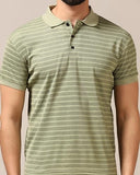 Toplot Men'S Regular Fit Half Sleeve Casual Polo T-Shirt (Lining-Polo-5166-Green-L),Green,,B0CXT8NPYB