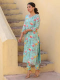 Anni Designer Women'S Rayon Blend Straight Printed Kurta With Pant (Madikari Green_L_Green_Large),Green,L,Rayon Blend,Regular,