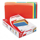 Pendaflex Interior File Folders, 1/3 Cut, Top Tab, Legal, Bright Assorted, 100/Box