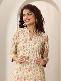 Libas Women'S Silk Blend Geometric Straight Kurtas (29483O_Beige_Xxl)