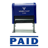 PAID Self Inking Rubber Stamp (Blue) Large