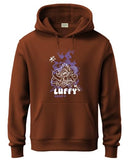 Adro Men'S Cotton Neck Hooded Sweatshirt (H24-Luffy-Br_Downtown Brown,Downtown BrownApparel,M