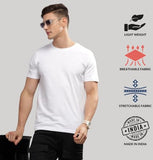 ADRO T Shirts Pack of 3 Mens Tshirts Cotton T Shirts for Men Pack of 3 T Shirts Regular fit Tshirts Combo T Shirts Solid Tshirt for Men | RCM3-PLN-WH-WH-WH-M White,White