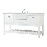 Elegant Decor Clement 60 Aluminum Mdf Single Bathroom Vanity In White