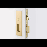 Emtek Pocket Door Mortise Narrow Modern Rectangular Privacy Function (Satin Brass)