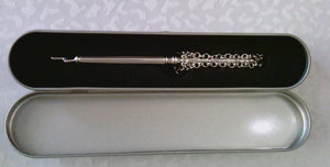 Torah Book Pointer Yad Hand Pointer Silver Finish Great bar bat Mitzvah Gift with a 20cm Bead Charm (17 cm Silver in Gift Box)
