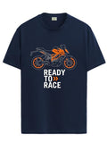 Adro Men'S Biker Design Printed 100% Cotton T-Shirt - Regular Fit, Printed T-Shirts For Men (Rn24-Ktm-Nb_Navy_M)