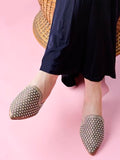 Shoetopia Embellished Copper Heeled Mules For Women & Girls /Eu41,Copper,8,B0F9FLQRSQ