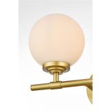 Living District Ansley 2-Light Iron & Glass Bath Sconce In Brass/Frosted White