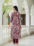 Gosriki Women'S Rayon Blend Straight Printed Kurta With Pant (Oldmi Maroon-Vks01-Gs_Xl_Maroon_X-Large),Maroon,,B0DBM1S3BR