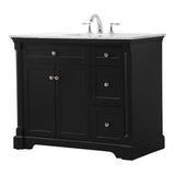 Elegant Decor Indoor Modern Under Sink Bathroom Fixtures Storage Organizer Cabinet 48 Inch Single Bathroom Vanity - White
