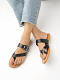 Shoetopia Stylish Side Buckle Detailed Black Flats For Women & Girls /Uk5,Black,5,B0C3RJQ8Y1