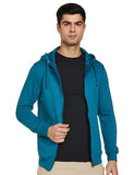 FYLTR Men's Casual Zip-Up Hoodie with Drawstring Detail - Utility Pockets | Full Zipper | Casual Winterwear for Men,Blue Bomber