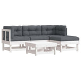 Vidaxl White Solid Wood Lounge Set - Modular And Comfortable Patio Furniture With Thickly Padded Cushions