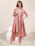Libas Women'S Silk Blend Kurta Set (400329_Pink_Xxl)