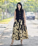 Anni Designer Women'S Rayon Viscose Printed Skirt And Top Dress Set (Bakul Black_L_Black_Large),Black,L,Rayon,Shirt,