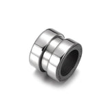 HALLEBEADS 10pcs Stainless Steel Grooved Column Beads Spacer Beads Loose Beads for Bracelet Jewelry Making Accessories (Style 11