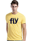 Adro Men'S Printed Cotton T-Shirt | Regular Fit | Round Neck | Rnr-M-Fly-Ly-2Xl Light Yellow