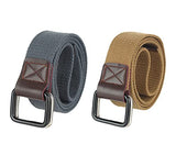 Usl Cotton D Ring Buckle Belt For Men, Gifting Solution, Leather Free, Light Weight (Free Size, Blue Tan)