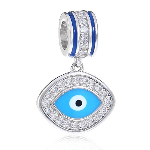 ABAOLA Blue Eye Dangle Charm Beads fit for Fashion Charms Bracelets