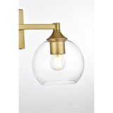 Living District Foster 2-Light Iron & Glass Bath Sconce In Brass/Clear