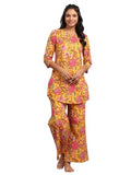 DHRUVI TRENDZ Womens Rayon Co-ord Set Regular Fit Casual (DT-W1863&TR914_Yellow_2XL)