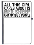 Udnag Ruled Notebook Diary Sheep | All This Girl Cares About Is, [A5 80Pages 80Gsm]