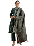 Libas Women'S Cotton Blend Kurta Set (39069B_Green