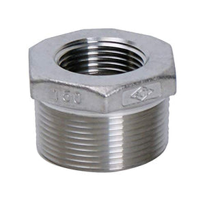Smith Cooper 1-1/4 in. MPT x 1 in. Dia. FPT Stainless Steel Hex Bushing - Case of: 1; Each Pack Qty: 1;