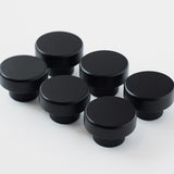 Matte Black Wooden Cabinet Knobs (Pack of 6) - Elegant Round Drawer Pulls for Dressers, Cabinets, Furniture - 40mm / 1-9/16 - Mo