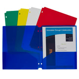 Two-Pocket Poly Portfolio Folder with Three-Hole Punch,10 Per Pack, 2 Packs